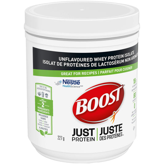 Boost JUST Protein Unflavoured Instant Whey Protein Isolate Powder, 227 Grams (Pack of 1) - Packaging May Vary