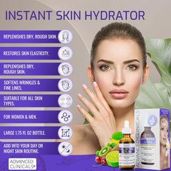 Advanced Clinicals Hyaluronic Acid Face Serum Skin Care Facial Moisturizer To Restore Skin, Anti Aging Serum For Face, Wrinkles, Dark Spots, Fine Lines, & Dry Skin, 1.75 Fl Oz