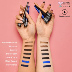 Annabelle Waterproof Liquid Eyeliner, Navy Blue, Precise Application, Ultra-Pigmented & Glossy Shades, 24H Long-Lasting, Waterproof, Oil-Free, Gluten-Free, Vegan, Cruelty-Free, 3 mL