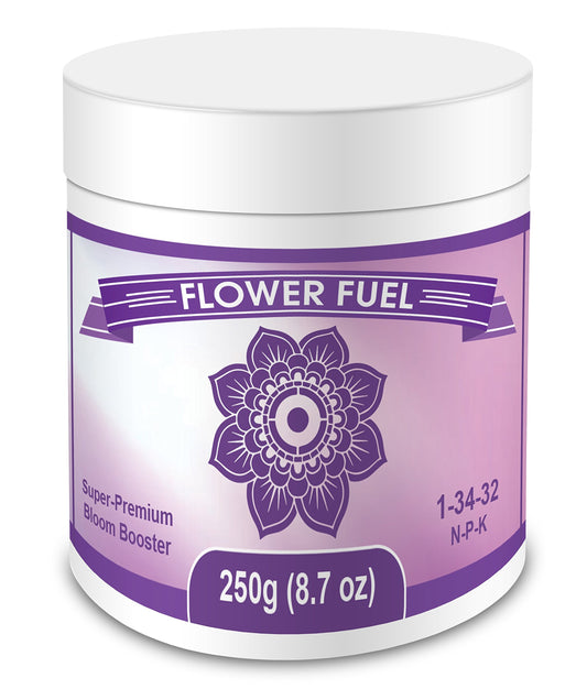 Bloom Booster and Yield Enhancer for Plants - Big, Heavy, Healthy Harvests, for Use in Soil and Hydroponics - Concentrated Phosphorus and Potassium - Flower Fuel 1-34-32, 250g