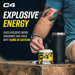 Cellucor C4 Original Pre Workout Powder - Sugar Free Preworkout Energy for Men & Women - 150mg Caffeine, Beta Alanine, Creatine - Icy Blue Razz, 30 Servings