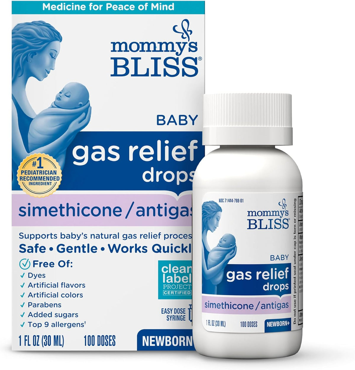 Mommy's Bliss Gas Relief Drops Bottle, Ginger extract flavor, 1 Fl Oz