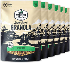 Stoked Oats Granola - High Protein, Less Sugar, Superfood Breakfast - Gluten Free, High Fibre, Non GMO 8 x 300g