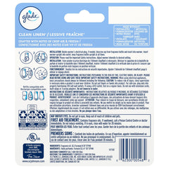 Glade PlugIns Air Freshener Starter Kit, Scented and Essential Oils for Bathroom and Home Fragrance, Clean Linen, 1 Warmer and 1 Fragrance Oil Refill