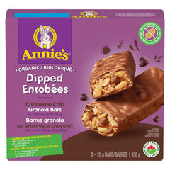 ANNIE'S Chocolate Chip Granola Bars, Organic, No Artificial Flavours, Whole Grains, Pack of 5 Granola Bars