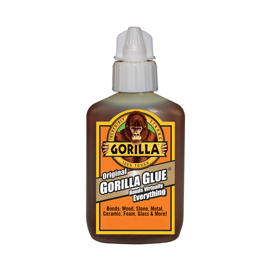 Gorilla Glue Original, 100% Waterproof, Indoor & Outdoor, Polyurethane Glue, Versatile Bonding Adhesive, Easy Application Nozzle, 2oz/59mL (Pack of 1), 51002C