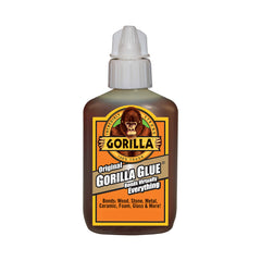 Gorilla Glue Original, 100% Waterproof, Indoor & Outdoor, Polyurethane Glue, Versatile Bonding Adhesive, Easy Application Nozzle, 2oz/59mL (Pack of 1), 51002C