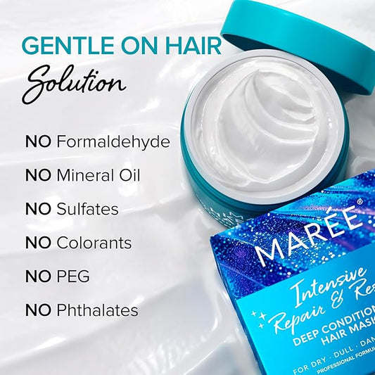 MAREE Hair Mask for Damaged Hair - Keratin Treatment Conditioner - Extremely Deep Conditioning Mask, Hydrating & Repairing, Keratina Mascarilla Para el Cabello