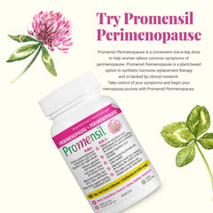 NEW Promensil Perimenopause | Women’s Natural Perimenopause Supplement| Hormone-Free] Multi-Symptom Relief | Reduces Hot Flashes & Night Sweats | Relieves Agitation & Nervousness | Healthy Hair, Skin and Nails | One-A-Day | 30 Tablets