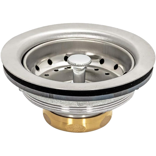 EZ-FLO 30003 Duo Basket Sink Strainer with Brass Slip-Joint Nut, 3-1/2 inch to 4 inch, Stainless Steel