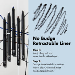 e.l.f. No Budge Retractable Eyeliner, Creamy & Ultra-Pigmented, Waterproof, Creates Bold & Defined Lines, Coffee/Cafe, 0.008 Oz (0.23g)