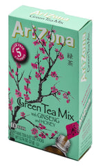 AriZona Green Tea with Ginseng Iced Tea Stix Sugar-Free, Low Calorie Single Serving Drink Powder Packets, Just Add Water for a Deliciously Refreshing Iced Tea Beverage, 10 Count, Pack of 6