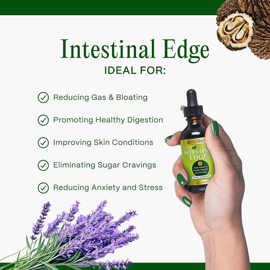 Go Nutrients Intestinal Edge - Digestive Supplement with Black Walnut Hull, Orange Peel, Lavender Flower, Gentian Root, Clove Bud, Wormwood Leaf/Stem, Non-GMO, Soy-Free - 60mL (2 oz.)