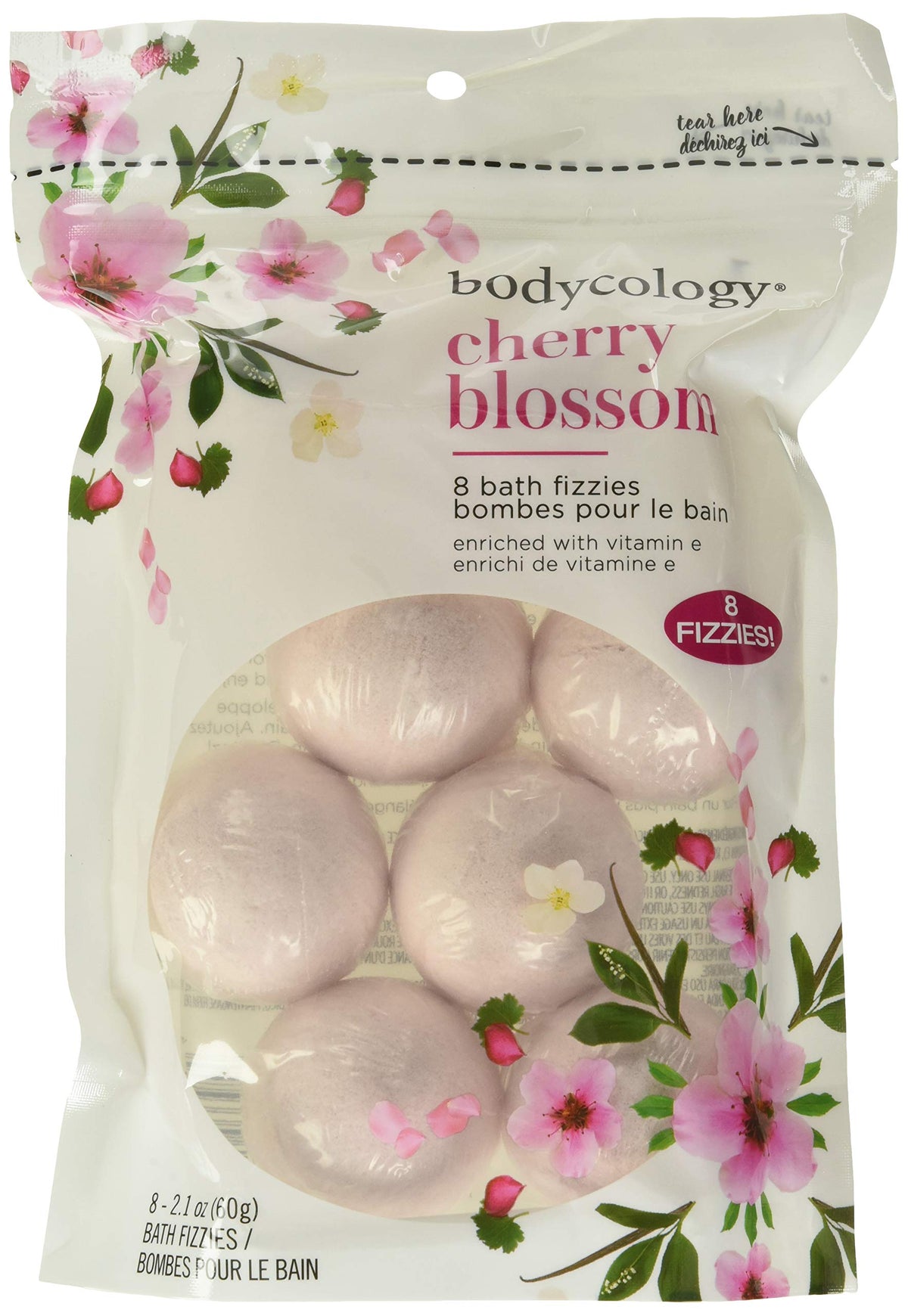 Bodycology Bath Fizzies, Cherry Blossom, 8 Count