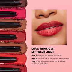 e.l.f. Cosmetics Love Triangle Lip Filler Liner, 2-in-1 Lip Liner Pencil For Sculpting & Filling, Long-Lasting Intense Color, Light Brown