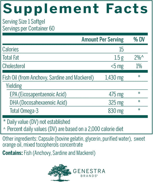 Genestra Brands - Super EFA Forte Capsules - Fish Oil Formula to Support Cognitive, Cardiovascular, and Joint Health - 60 Softgel Capsules