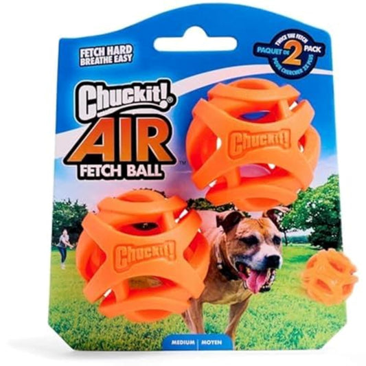 ChuckIt! Durable Breathe Right Ball Dog Toy, (Medium 2-Pack)