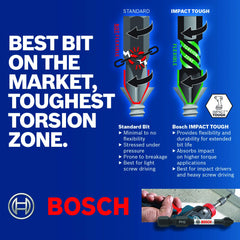 BOSCH ITPH1202 2-Pack 2 in. Phillips #1 Impact Tough Screwdriving Power Bits