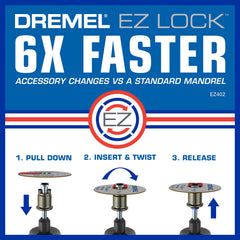 Dremel EZ726-01 EZ Lock Sanding & Polishing Rotary Accessories Kit, 8-Piece Assorted Set - Ideal for for Light Sanding, Detail Cleaning, or Polishing Materials