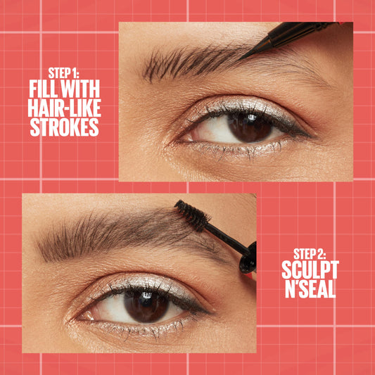 Maybelline New York 2-1 Build a Brow for real-looking full brows in 2 easy steps, Soft Brown, FORMAT