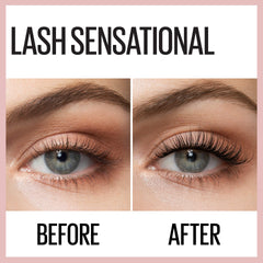 Maybelline New York Lash Sensational Washable Mascara, Midnight Black, 9.5 mL (Packaging May Vary)