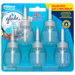 Glade PlugInsScented Oil Refill Aqua Waves, Essential Oil Infused Wall Plug In, 5 Count (Packaging May Vary)