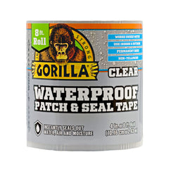 Gorilla Waterproof Patch & Seal Tape, 4" x 8', Clear, (Pack of 1)