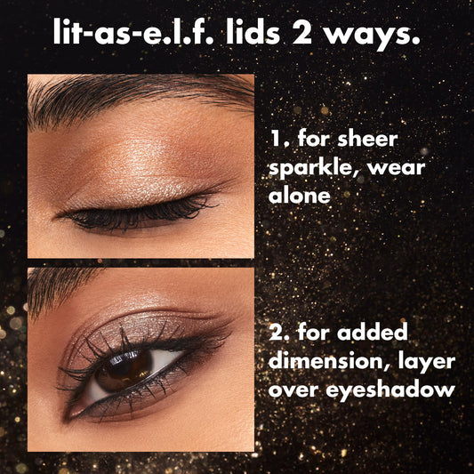 e.l.f. Fine As Fleck Glitter Eyeshadow, Long-Lasting Sheer Eye Makeup With A Shimmer Finish, Soft, Smooth Formula, Vegan & Cruelty-Free, It's Glit