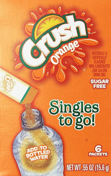 CRUSH ORANGE FLAVOUR SINGLES TO GO DRINK MIX 15.6g BOX