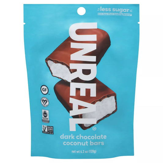 Unreal Multi-Serve Bags - Dark Chocolate Coconut Bars 6 x 120g