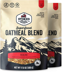 Stoked Oats Blend - High Protein, Low Sugar Breakfast - Gluten Free, High Fiber, Non GMO Oatmeal - Perfect for overnight oats 8 x 500g