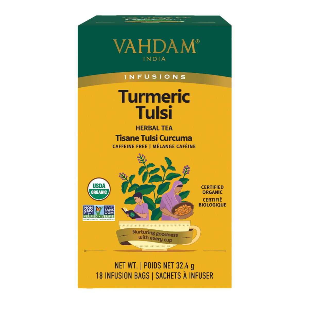 Vahdam Tea - Tulsi Turmeric 6 x 18ct