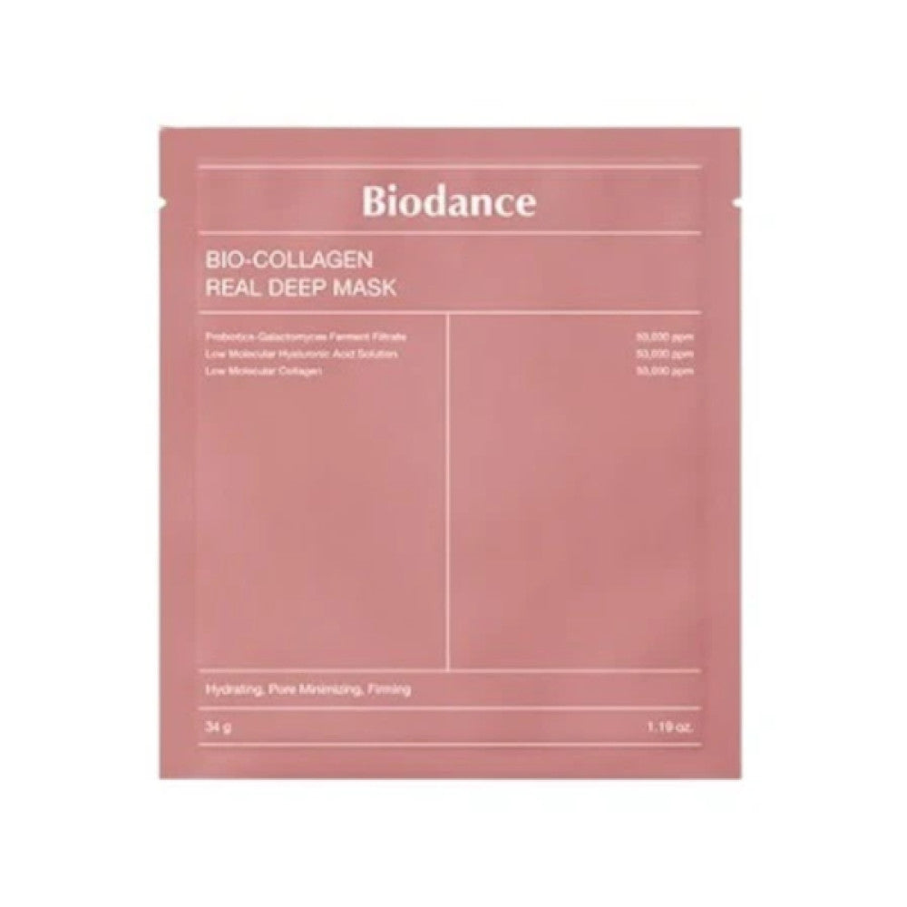 BIODANCE Bio-Collagen Real Deep Mask, Hydrating Overnight Hydrogel Mask, Pore Minimizing, Elasticity Improvement, 34g