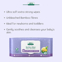 Aleva Naturals Bamboo Baby Wipes, 80-Count