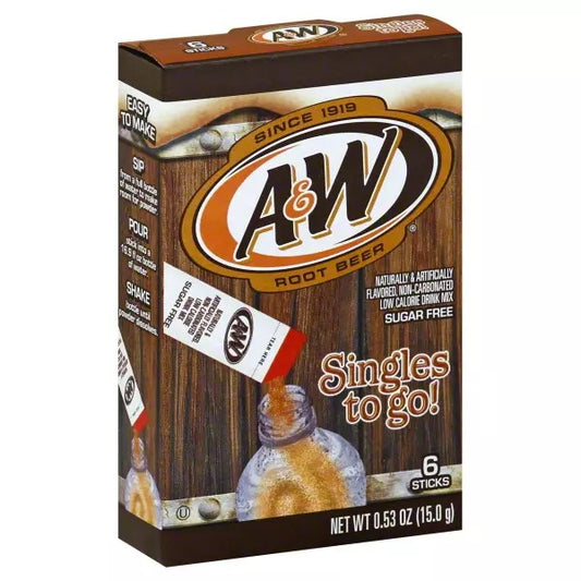 A&W Root Beer Sugar Free Singles To go Drink Mix