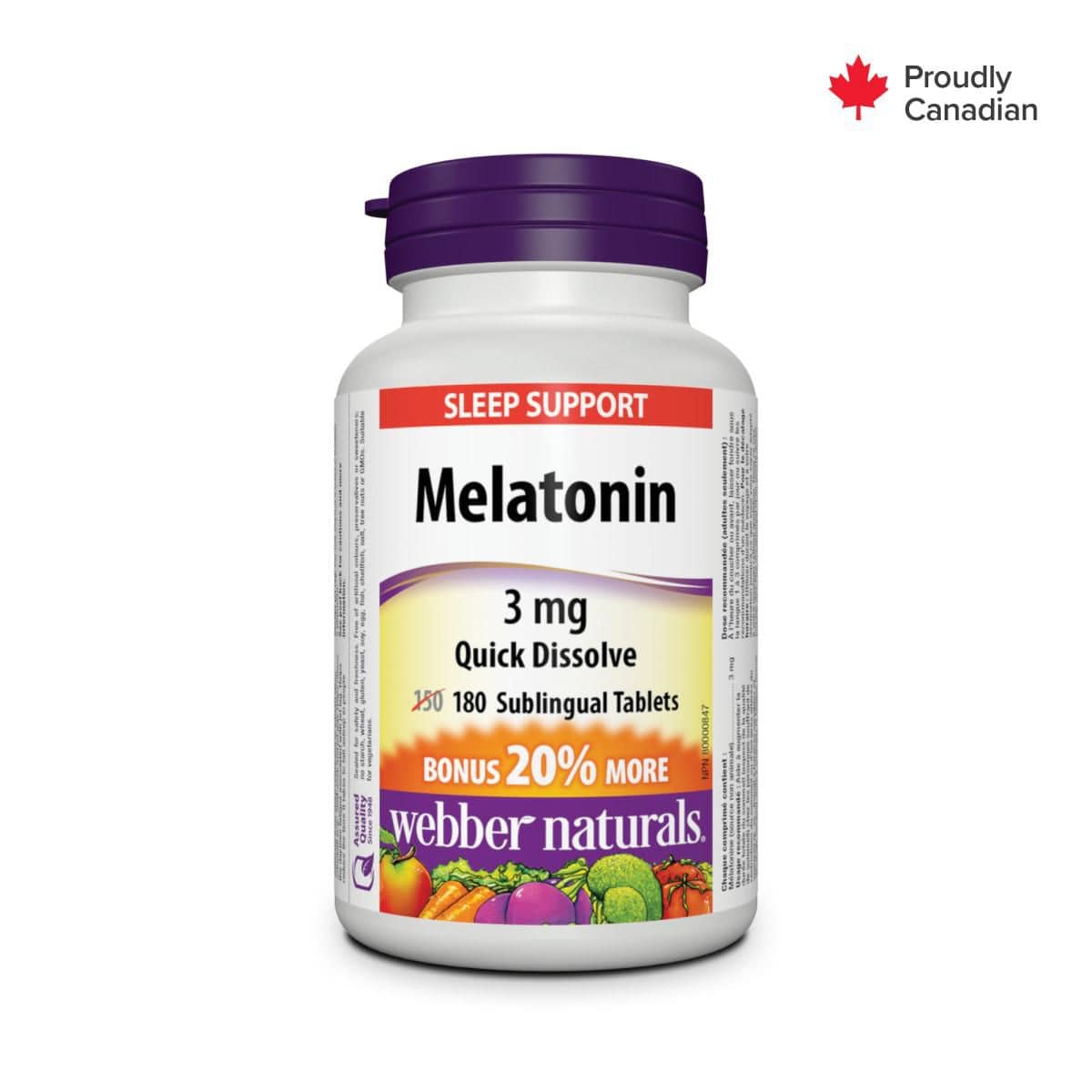 Webber Naturals® Melatonin Quick Dissolve, 3 mg - Zecoya