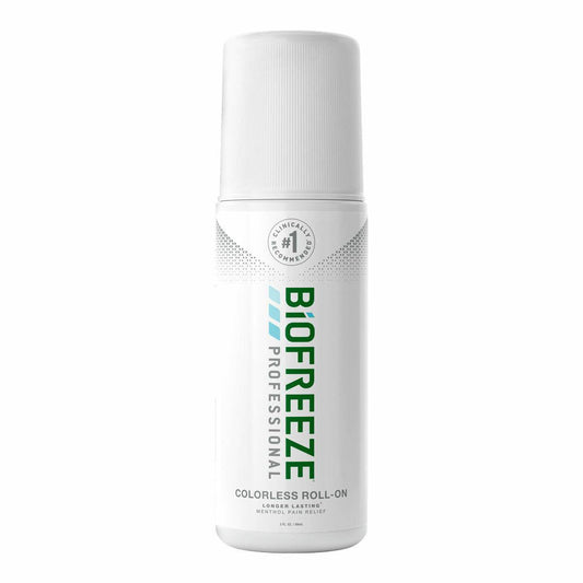 Biofreeze Professional Pain Relief Gel, 3 Ounce Roll-On Applicator Original Green Formula, Pain Reliever, 5% Menthol - Zecoya