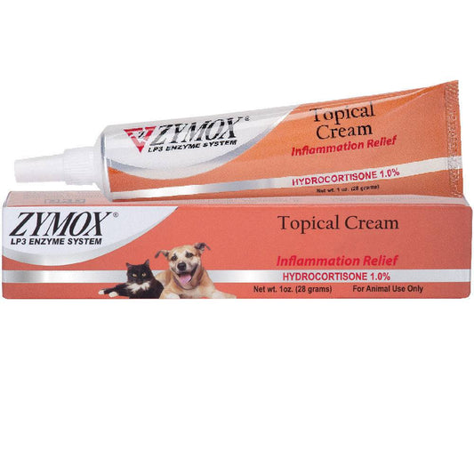 Zymox Veterinarian Strength Topical Cream with 1% Hydrocortisone for Dogs and Cats, 1oz