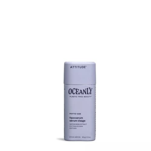 ATTITUDE Oceanly Face Serum Bar, EWG Verified, Plastic-free, Plant and Mineral-Based Ingredients, Vegan and Cruelty-free Skin Care Products, PHYTO AGE, Unscented, 8.5 grams