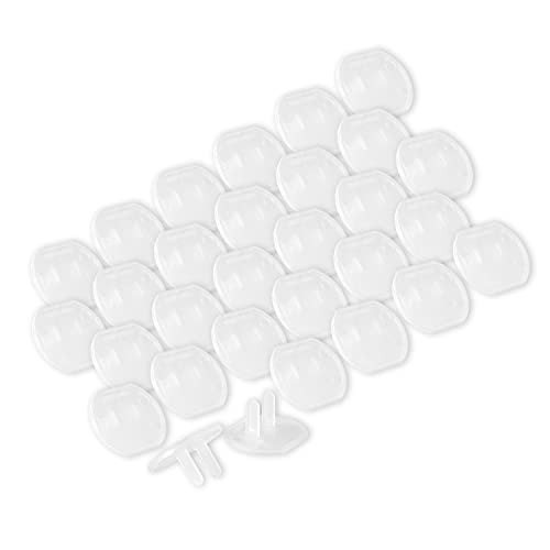 GE Plastic Outlet Covers, 30 Pack, Shock Prevention, Child Safe, Easy Install, UL Listed, Clear, 51175