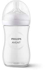 Philips Avent Natural Baby Bottle With Natural Response Nipple, Clear, 9oz, 3 pack, SCY903/03