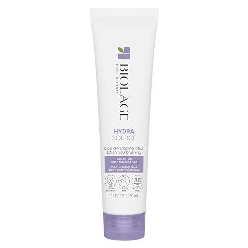 Biolage Hydra Source Blow Dry Shaping Lotion | Heat Protectant | Hydrates & Provides Long-Lasting Style | With Aloe & Hyaluronic Acid | Vegan & Cruelty-Free | Paraben & Silicone Free | 150ML