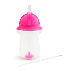 Munchkin-Click-Lock-Any-Angle-Weighted-1-Piece-Straw-Cup-(Pink)