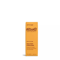 ATTITUDE Oceanly Eye Cream Bar, EWG Verified, Plastic-free, Plant & Mineral-Based Ingredients, Vegan & Cruelty-free Beauty Products, PHYTO GLOW, Unscented, 8.5 grams