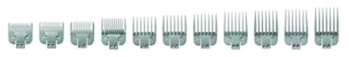 Andis Snap-On Blade Attachment Combs - Suitable for Hair Clipper Trimmer, Professional Use, Easy Clean, Long-Lasting - Sizes, 0", 0.5", 1", 1.5", 2", 3", 4", 5", 6", 7", 8" - 11/Piece Set, Gray