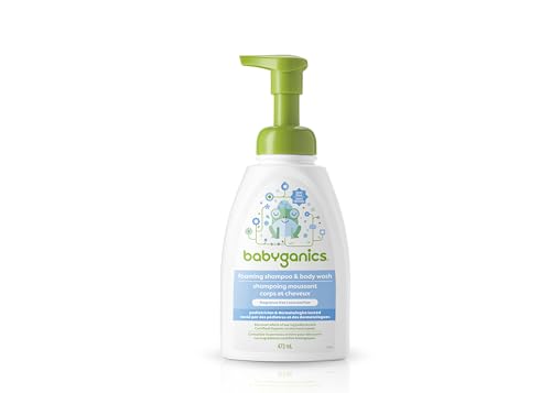 Babyganics Fragrance-Free Baby Shampoo + Baby Body Wash, 2-in-1 Baby Soap for the Bathtub, Plant-Derived and Non-Allergenic Ingredients Formulated with Baby's Skin in Mind, 473 ml Soap Pump Bottle