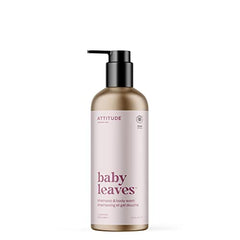 ATTITUDE 2-in-1 Shampoo and Body Wash for Baby, EWG Verified, Hypoallergenic, Plant- and Mineral-Based Ingredients, Vegan and Cruelty-Free, Refillable Aluminum Bottle, Unscented, 473 ml