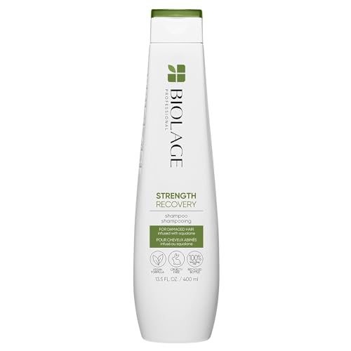 BIOLAGE Shampoo, Strength Recover Shampoo for Damaged Hair, Gently Cleanses and Reduces Breakage, For All Damaged & Sensitized Hair Types, Replaces Keratin Dose & Fiber Strong, Vegan