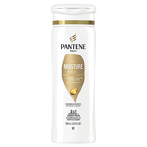 Pantene 2-in-1 Shampoo & Condtioner for Dry Hair, Daily Moisture Renewal, Safe for Color-Treated Hair, 355 mL