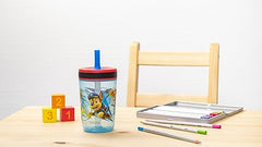 Zak Designs Paw Patrol Chase & Marshall Kelso Tumbler Set, Leak-Proof Screw-On Lid with Straw, BPA-Free, Made of Durable Plastic and Silicone, Perfect Bundle for Kids (15 oz, 2pc Set)